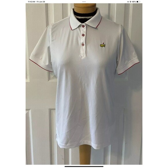 Magnolia Lane Collection Master's Logo Augusta Golf White Polo Shirt Size M - Picture 1 of 6